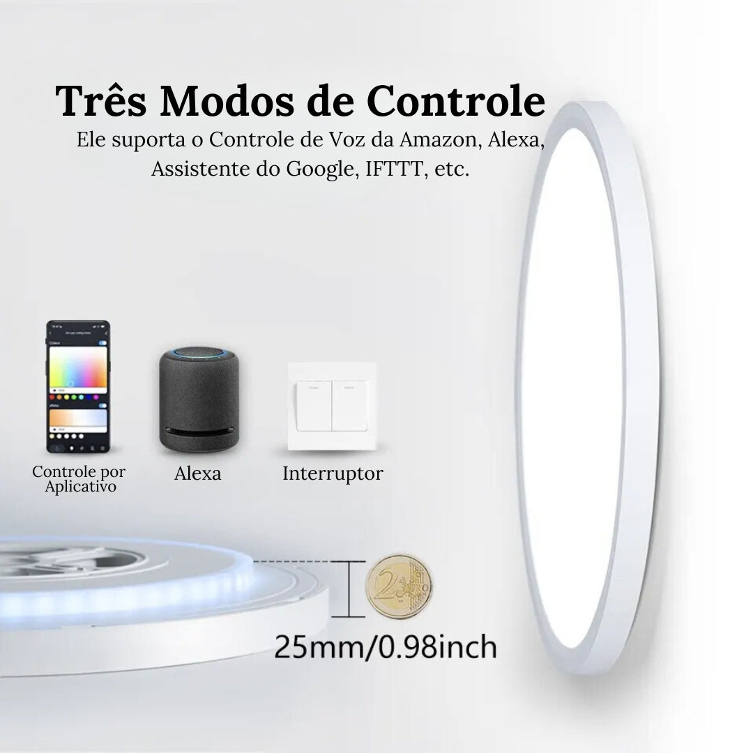 Luminária de Teto Plafon LED Inteligente Lumaire