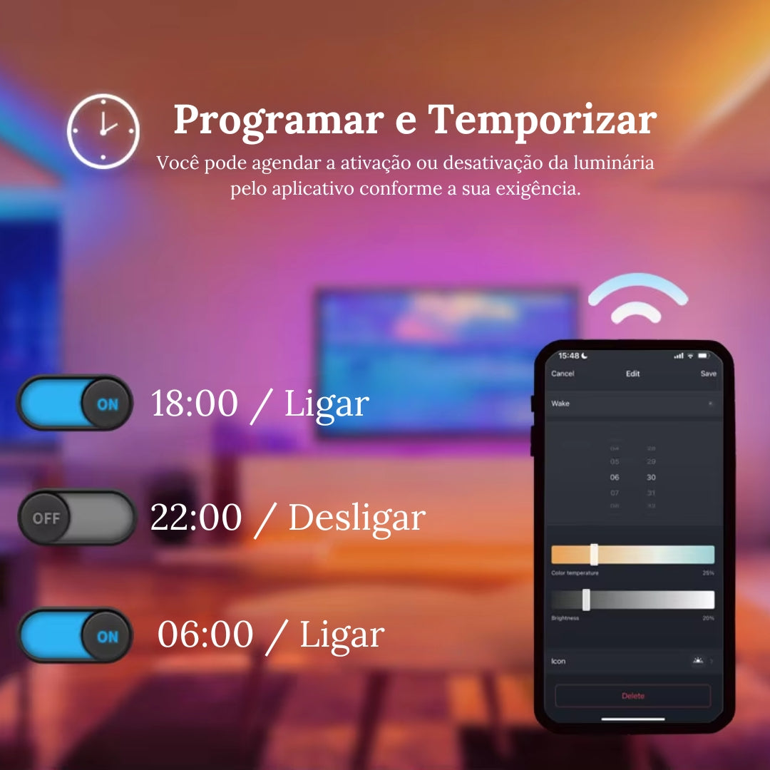 Luminária de Teto Plafon LED Inteligente Lumaire