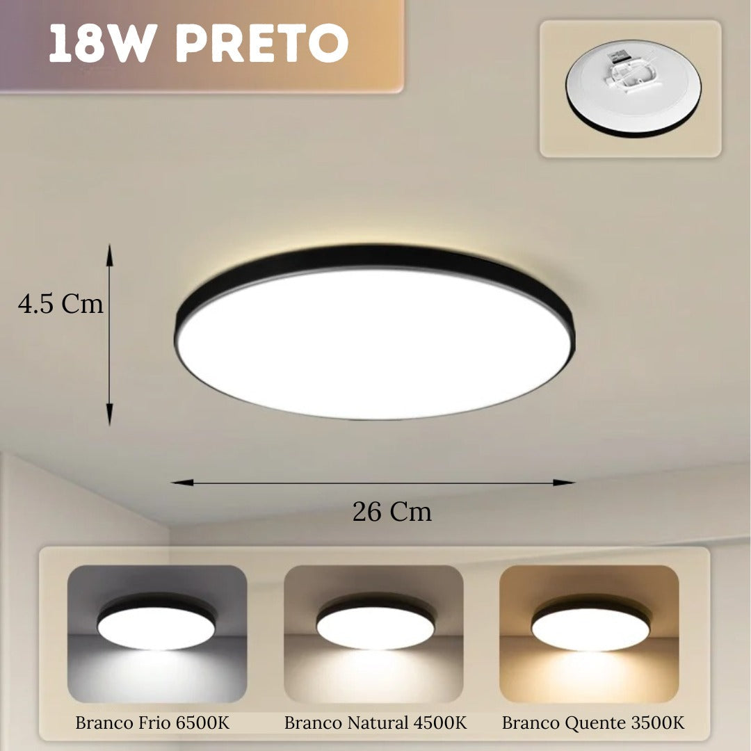 Luminária de Teto Plafon Led Sobrepor Redondo Solis