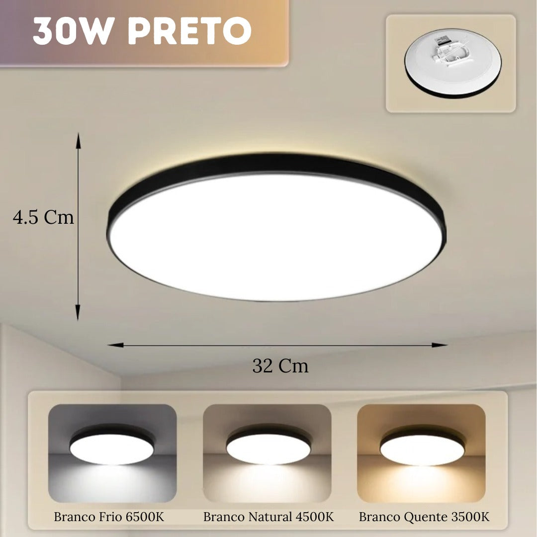 Luminária de Teto Plafon Led Sobrepor Redondo Solis