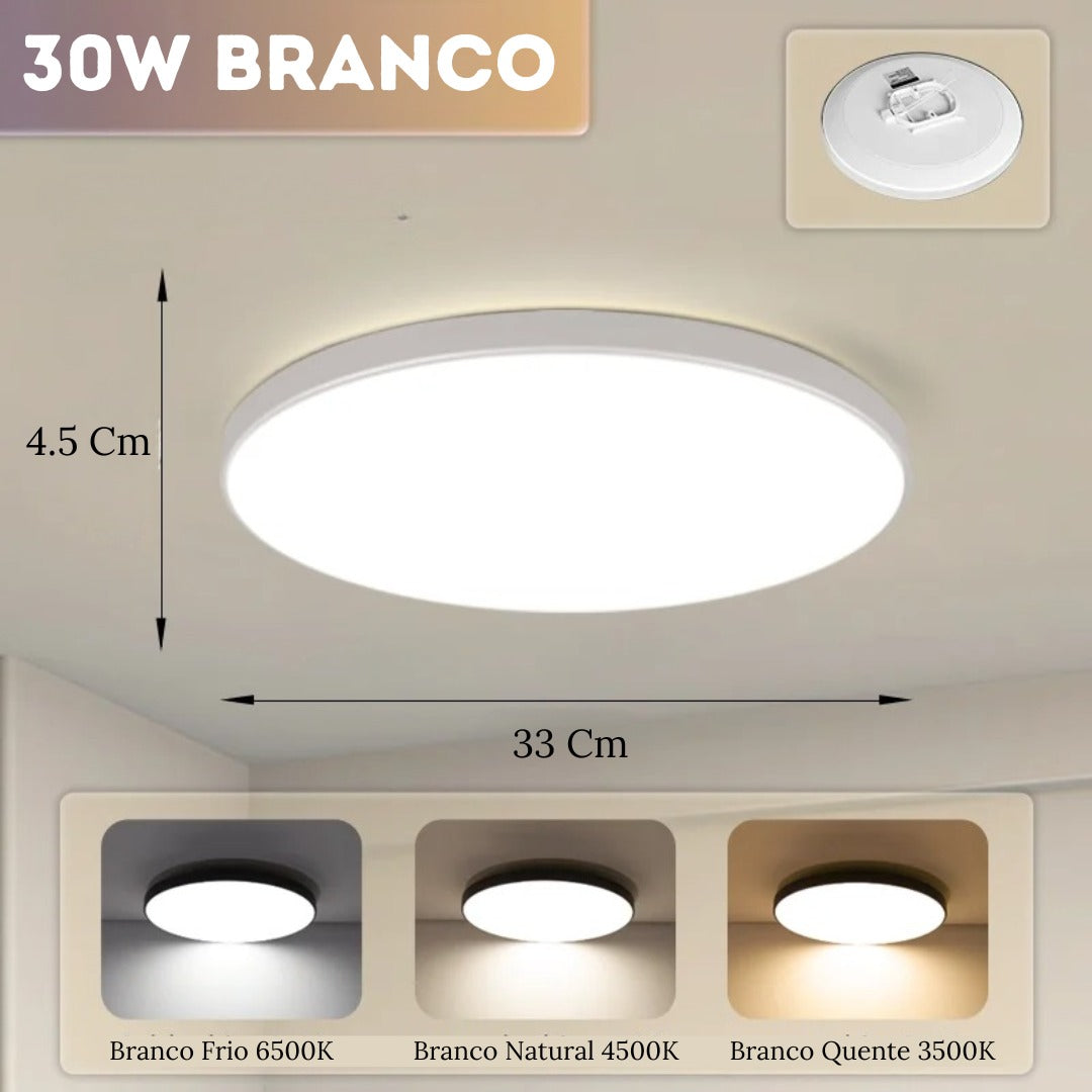 Luminária de Teto Plafon Led Sobrepor Redondo Solis