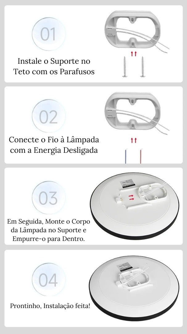 Luminária de Teto Plafon Led Sobrepor Redondo Solis