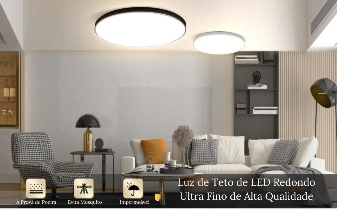 Luminária de Teto Plafon Led Sobrepor Redondo Solis