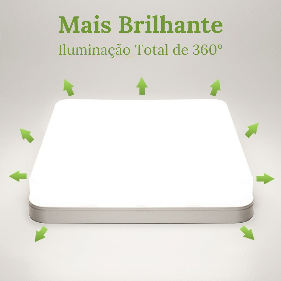 Luminária De Teto Plafon Quadrado LED Bivolt Aurum