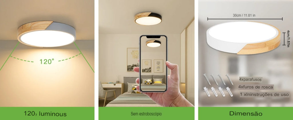 Luminária de Teto Plafon Redondo LED Aether