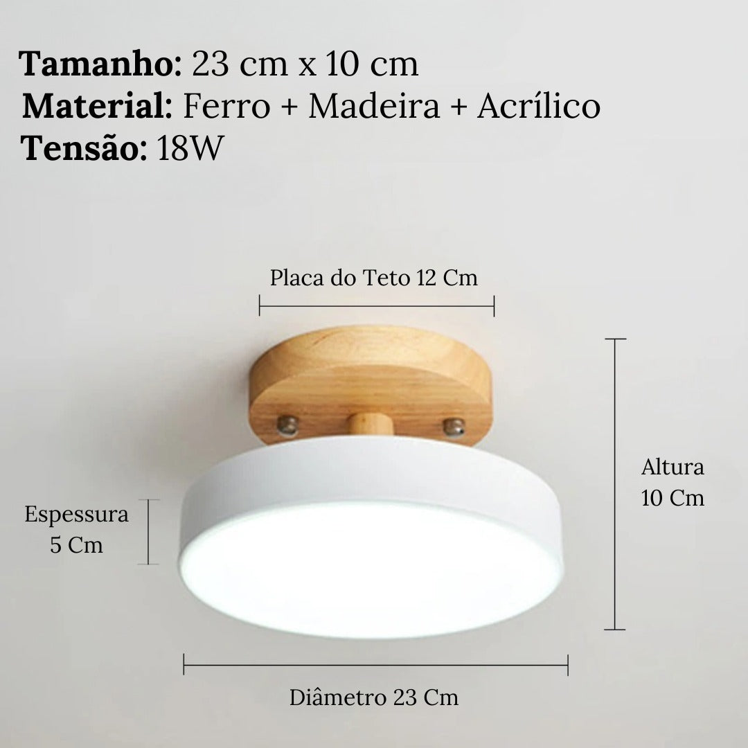 Luminária de Teto Plafon Redondo Led Nórdico Stellar