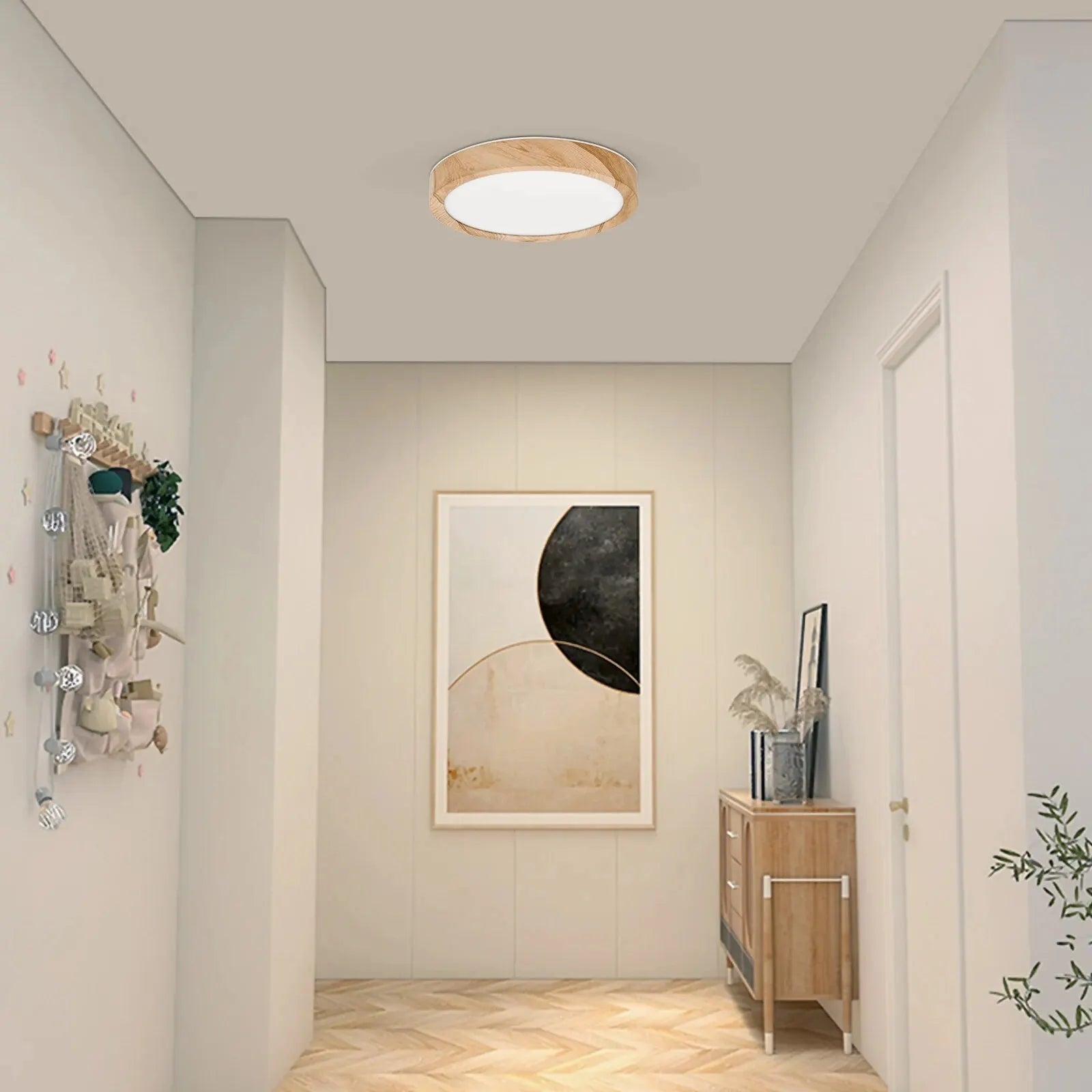 Plafon De Teto Led Sobrepor Estilo Amadeirado Ilumina