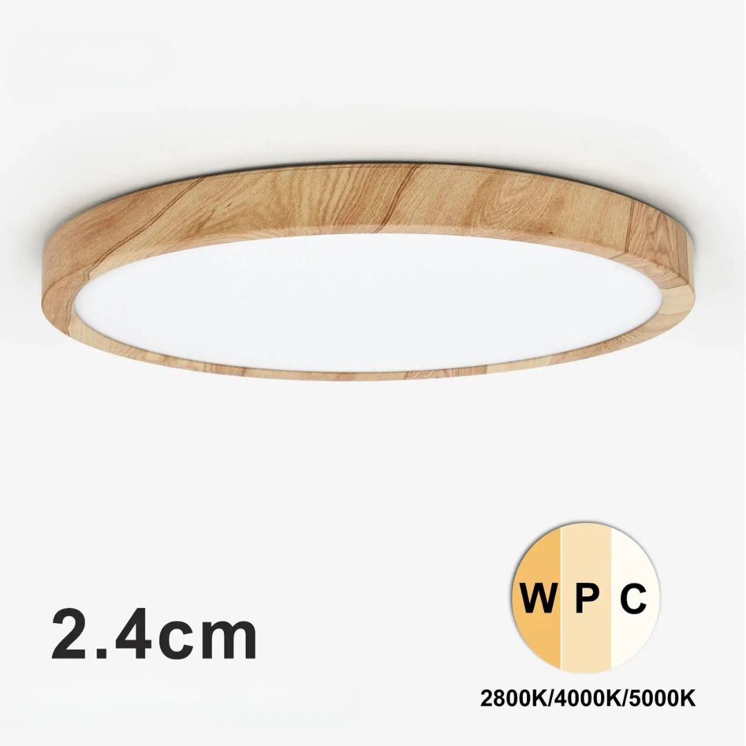 Plafon De Teto Led Sobrepor Estilo Amadeirado Ilumina