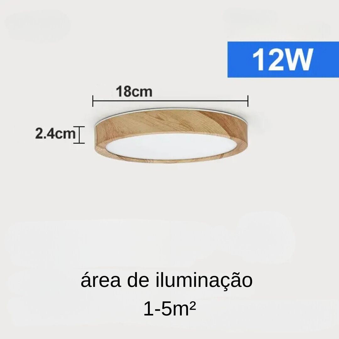 Plafon De Teto Led Sobrepor Estilo Amadeirado Ilumina