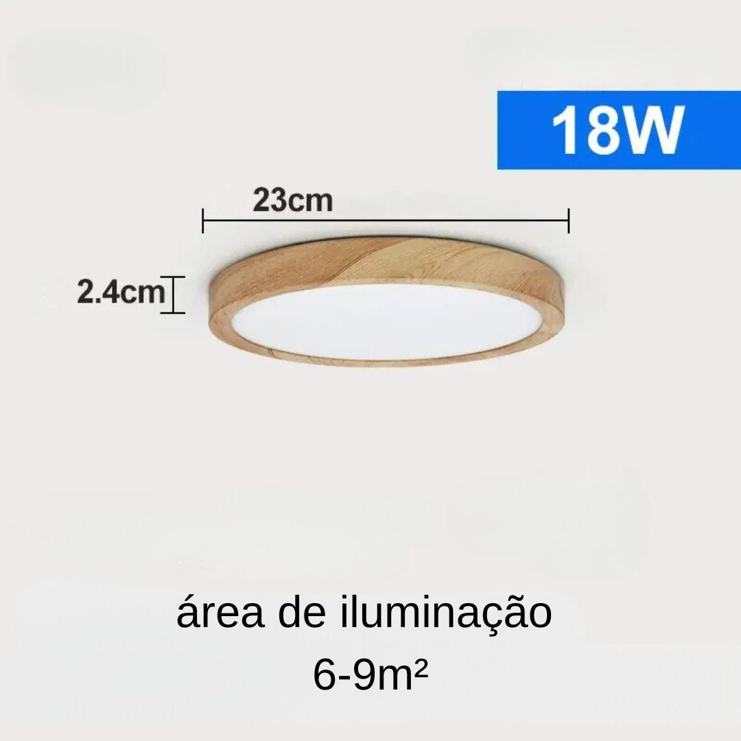 Plafon De Teto Led Sobrepor Estilo Amadeirado Ilumina