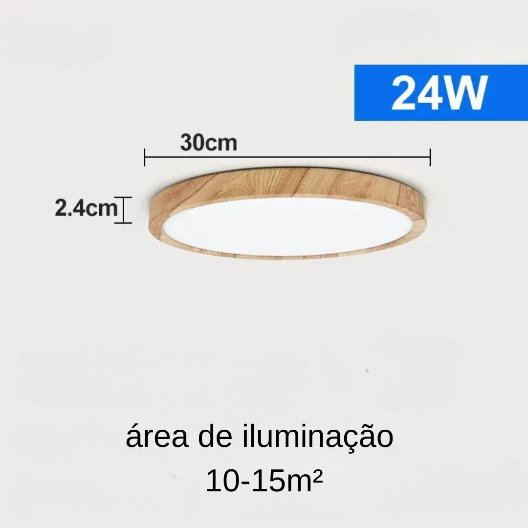 Plafon De Teto Led Sobrepor Estilo Amadeirado Ilumina