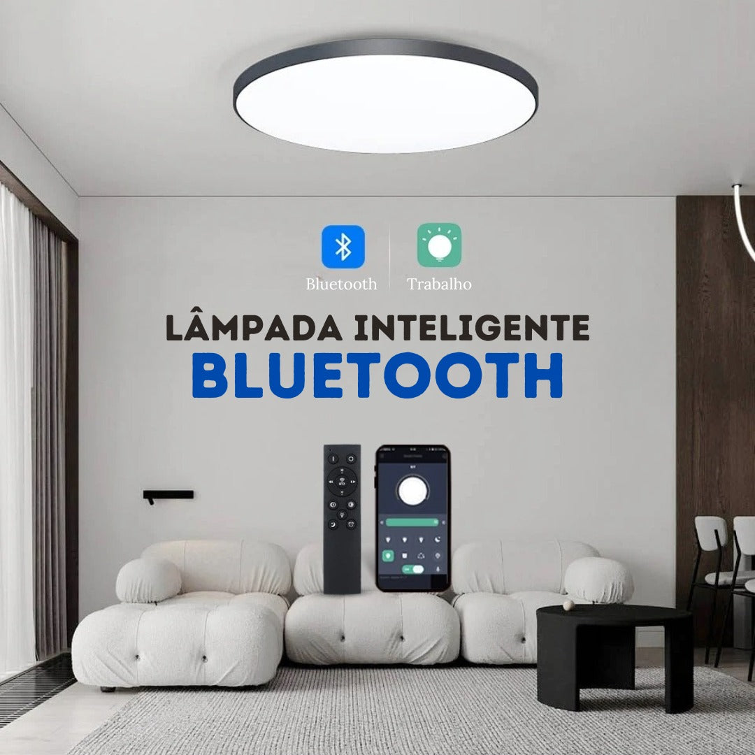 Plafon Led Sobrepor Redondo Moderno Com Controle Clarity