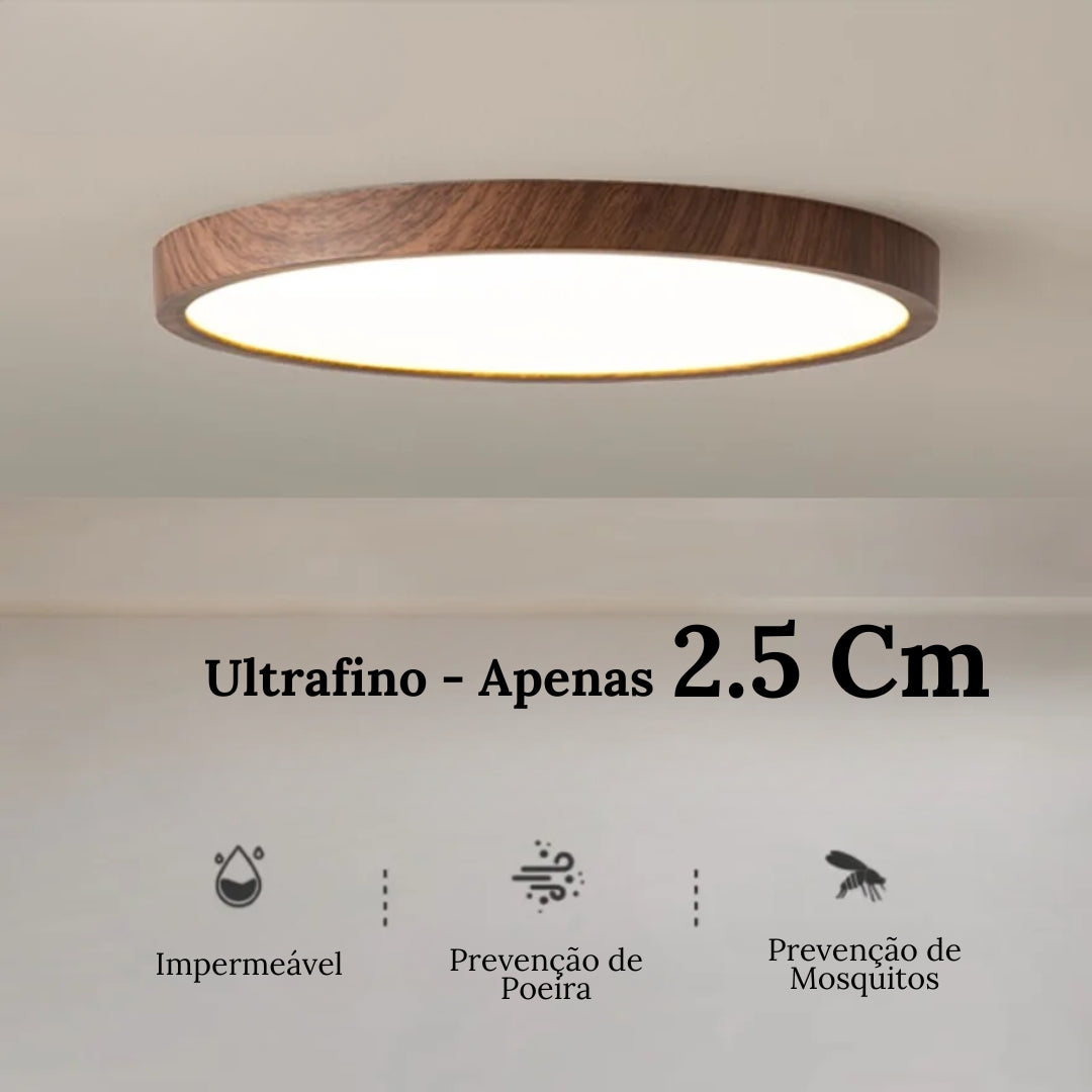 Plafon Led Sobrepor Redondo Wood Luxor