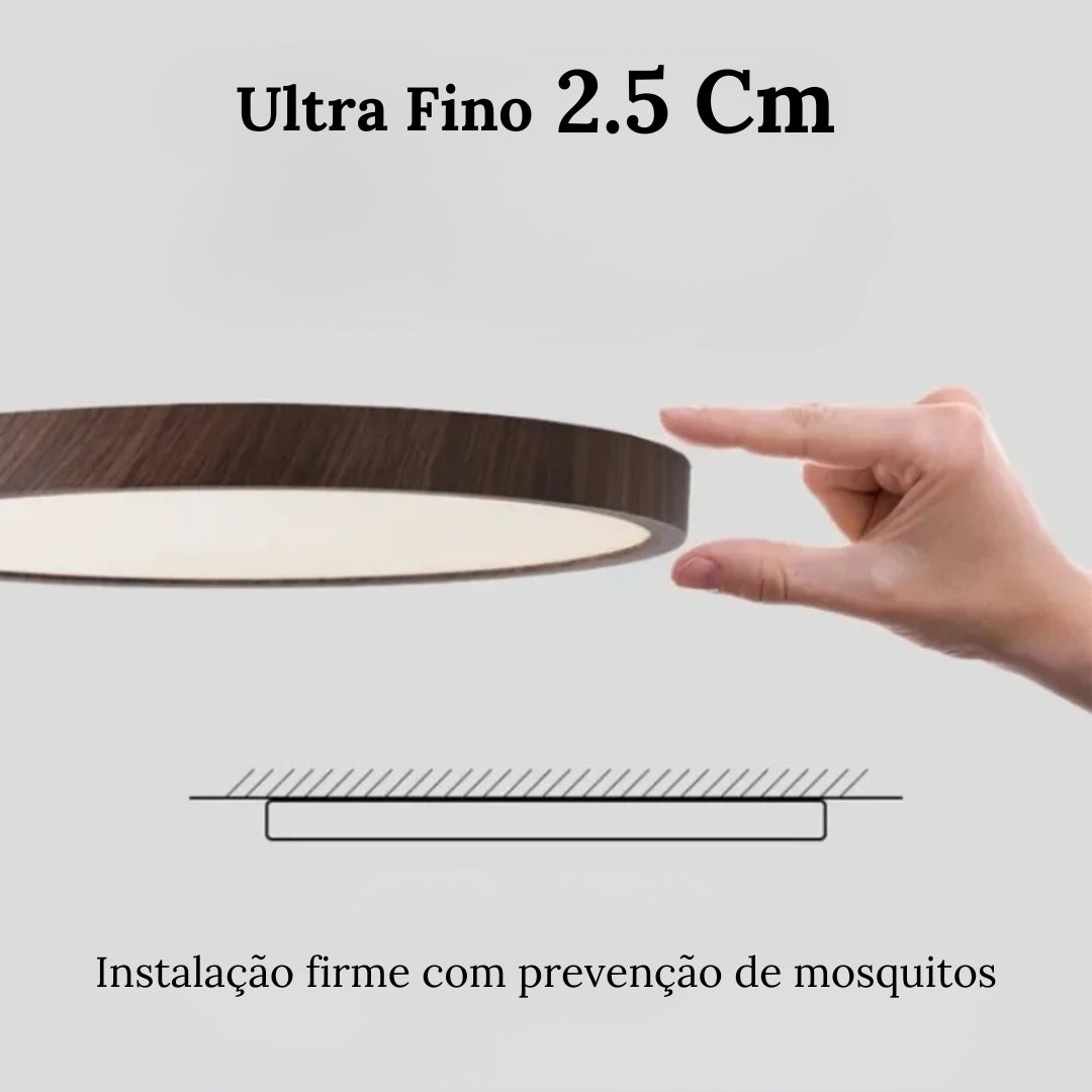 Plafon Led Sobrepor Redondo Wood Luxor