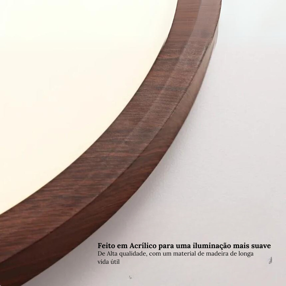 Plafon Led Sobrepor Redondo Wood Luxor