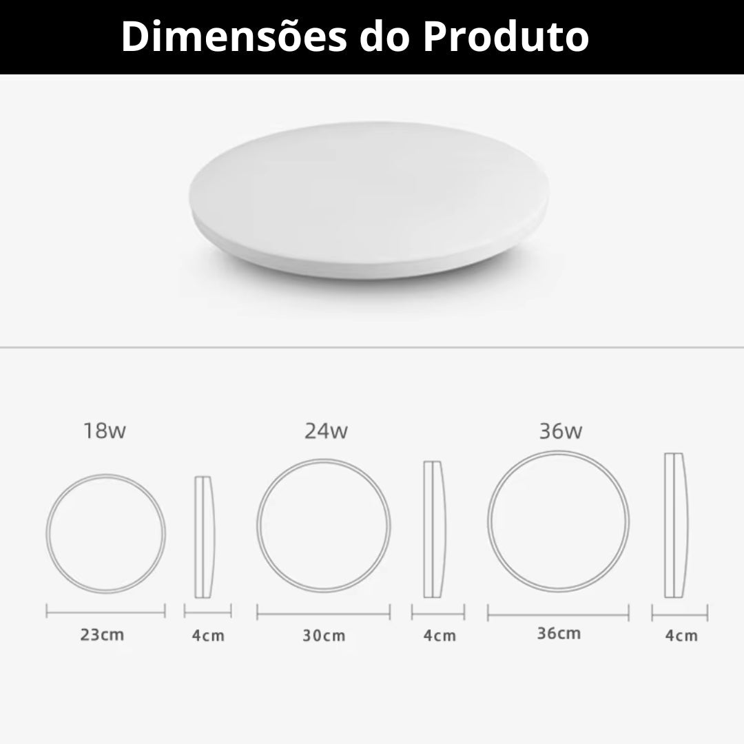 Plafon Redondo Led Sobrepor De Embutir Brilliance