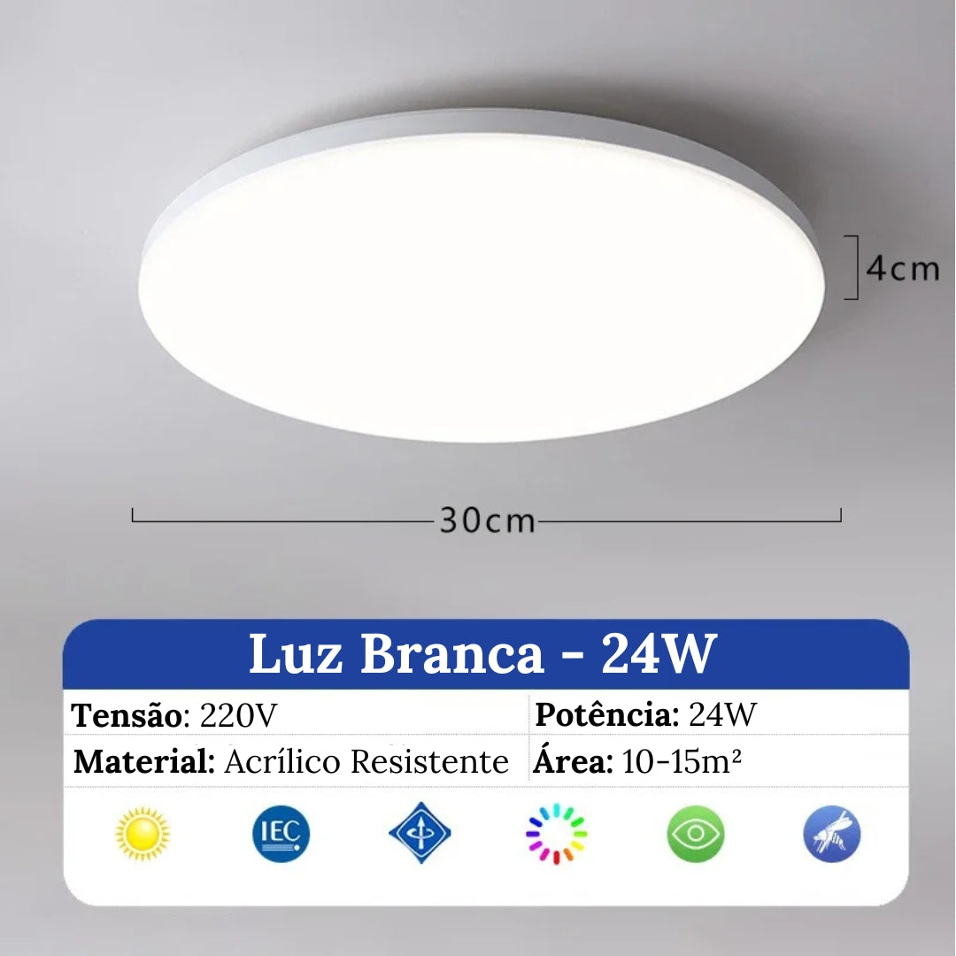 Plafon Redondo Led Sobrepor De Embutir Brilliance