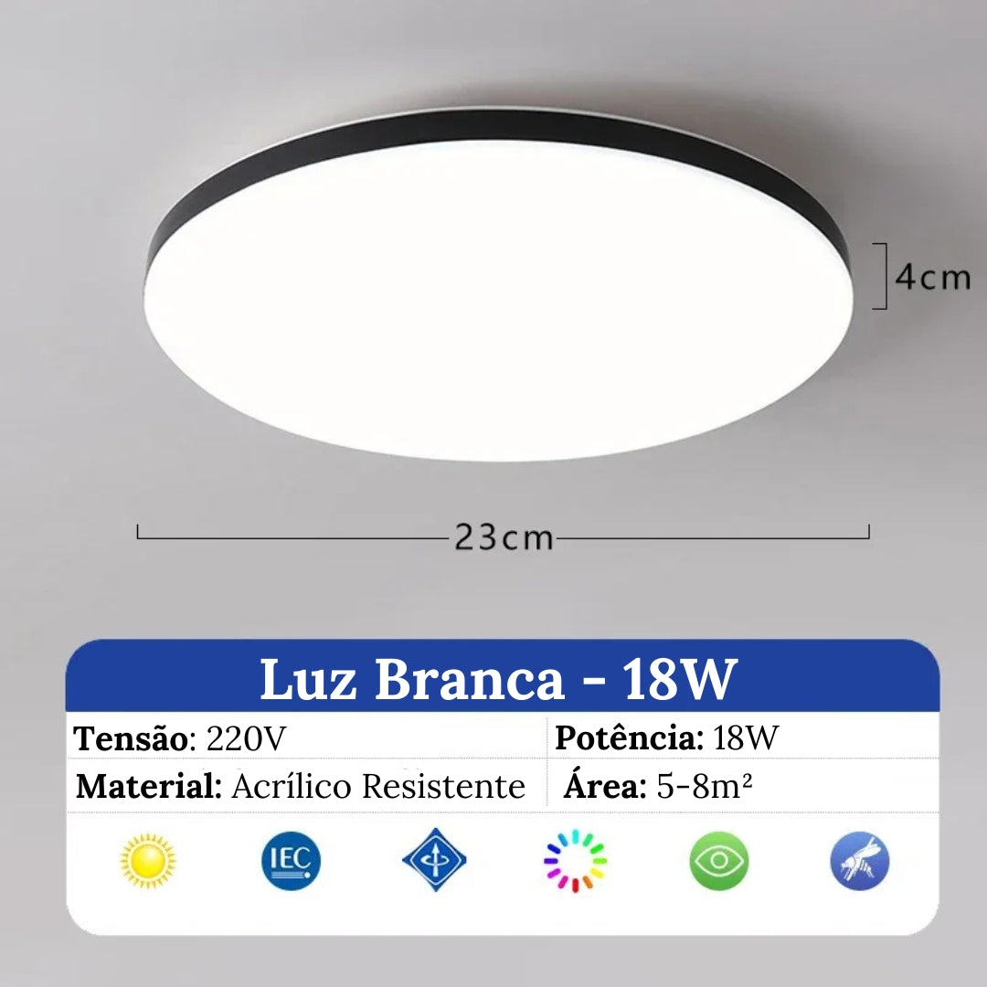 Plafon Redondo Led Sobrepor De Embutir Brilliance