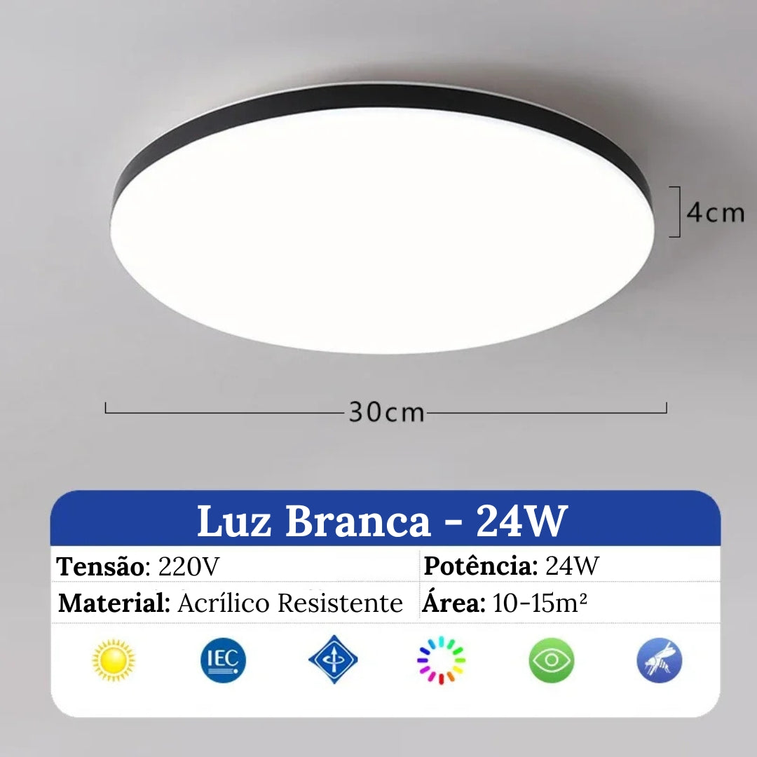 Plafon Redondo Led Sobrepor De Embutir Brilliance