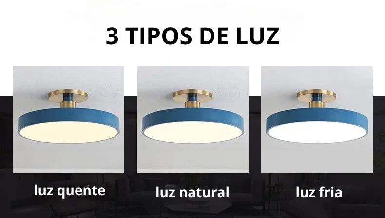 Plafon Redondo Sobrepor Modelo Nórdico Celestia