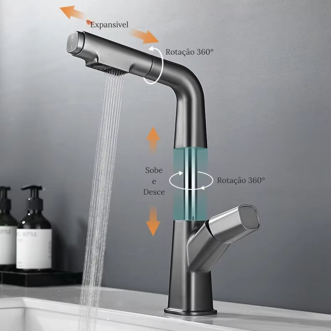 Torneira Gourmet Monocomando Para Banheiro Extensível Nimbus